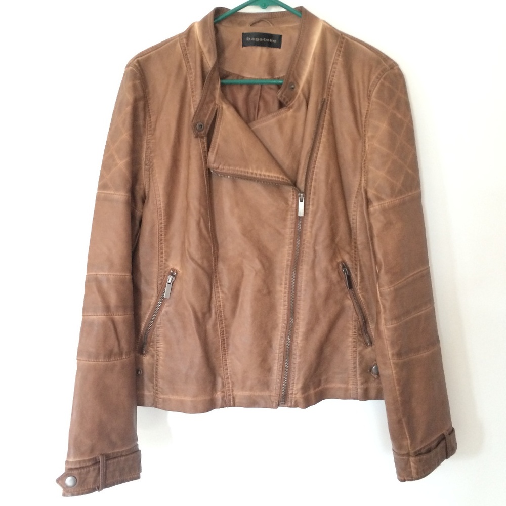 Bagatelle Washed Leather Biker Jacket